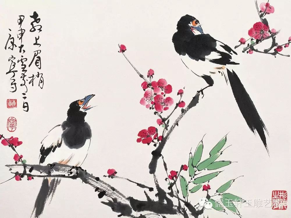 【传统文化】梅花清香远 喜鹊跳枝寒