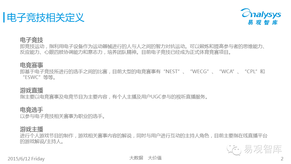 中国电子竞技产业图谱
