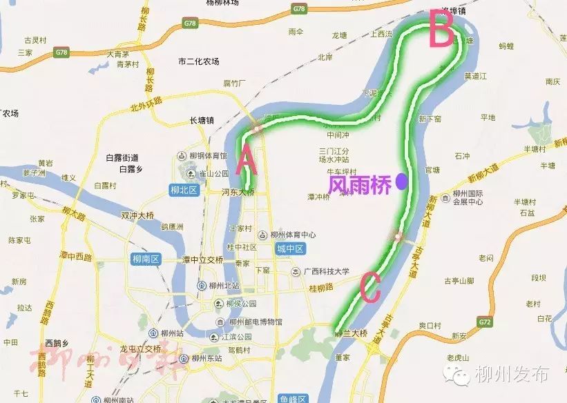 环江滨水大道上建了风雨桥?