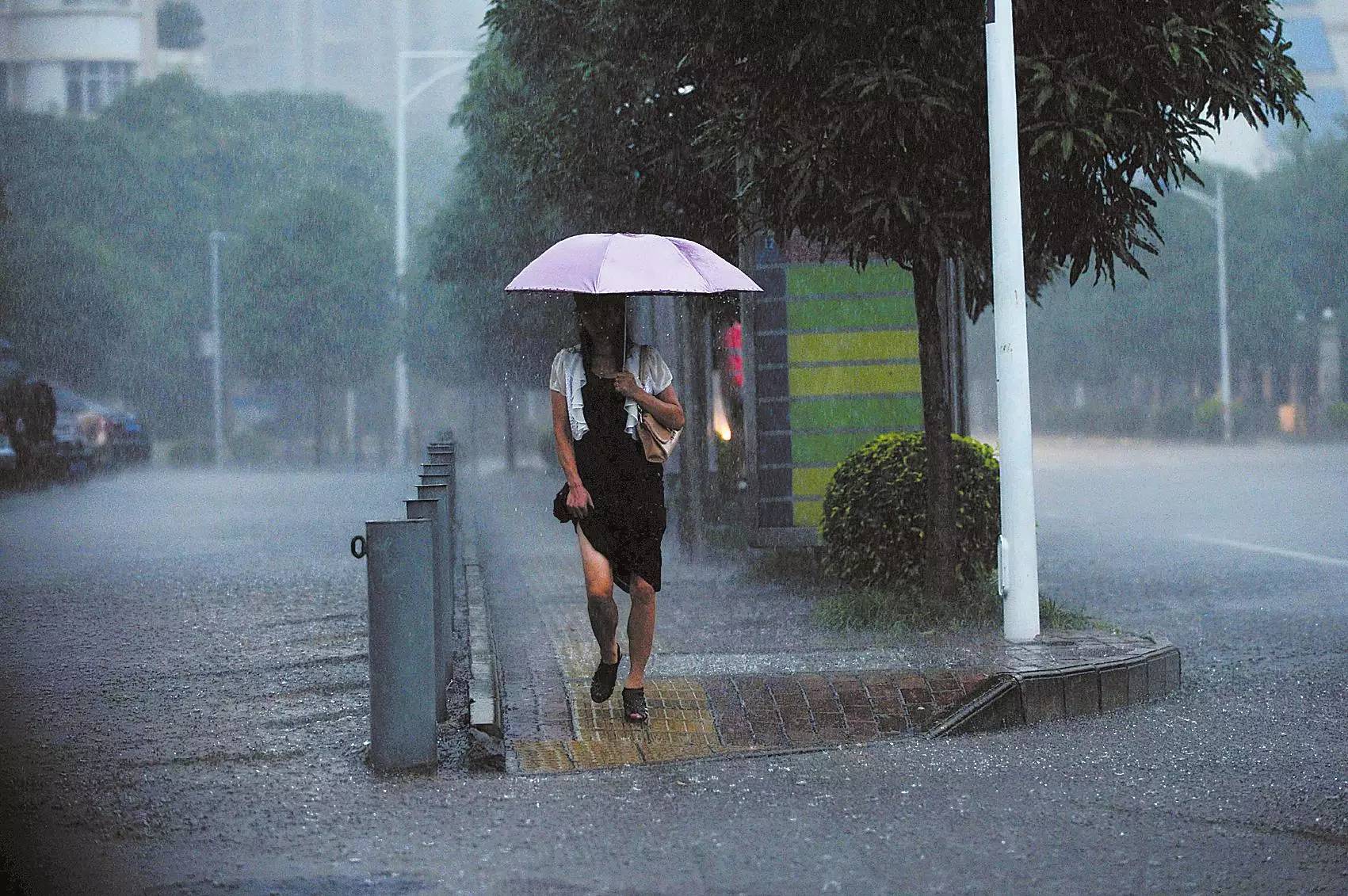 武汉天气第五定律 下雨天出门,人字拖短裤 雨伞才是标配.
