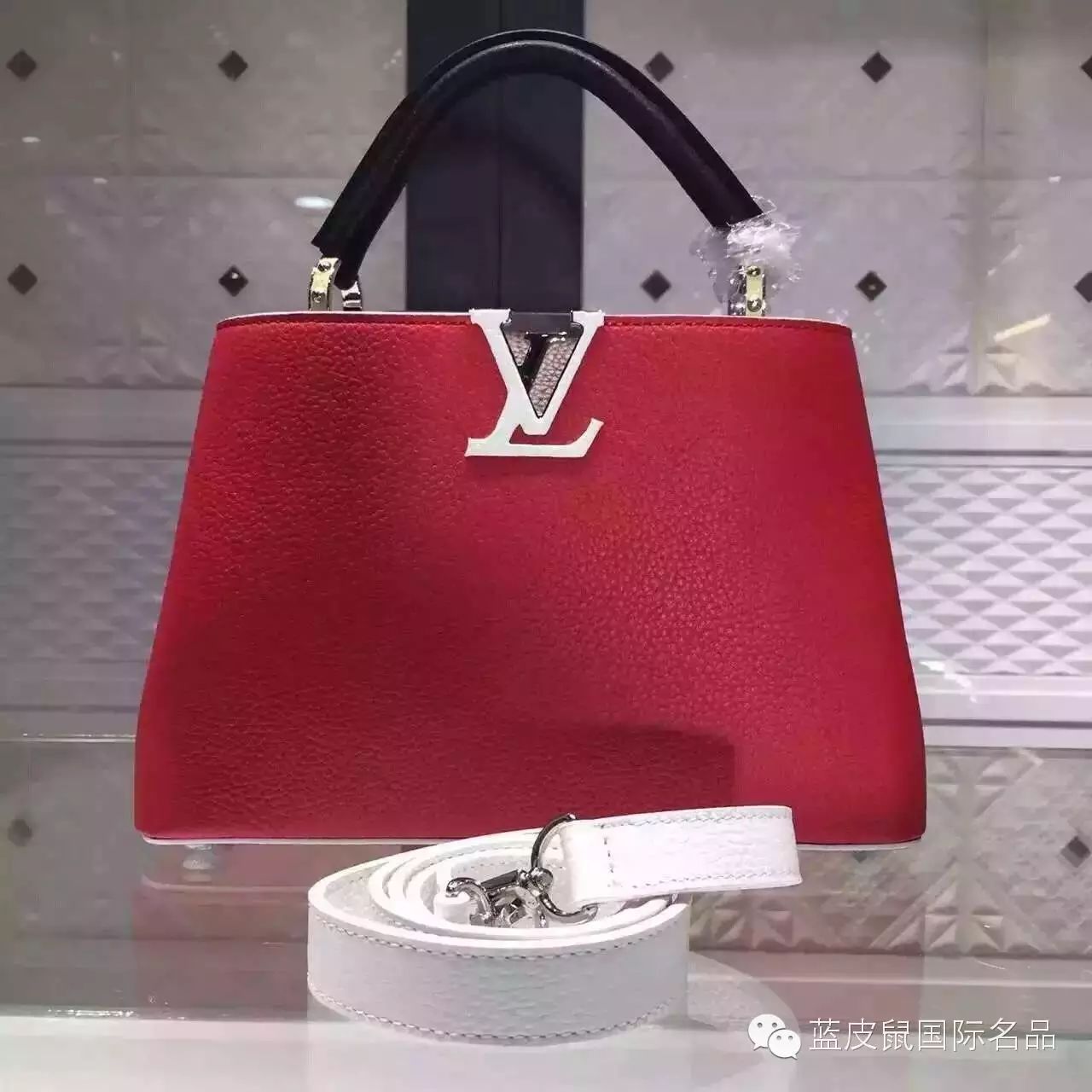 新款唐嫣同款CAPUCINES单肩手提包BB女包M90937 M...