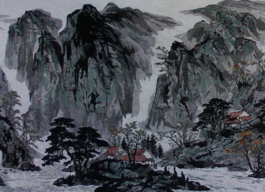 布贴出来的中国山水仕女画，被震撼了！