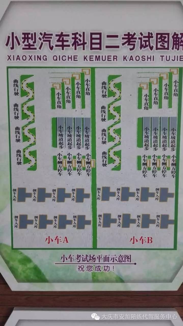 驾考中心小型汽车科目二场地图