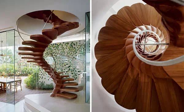 以花瓣为灵感的旋转楼梯flower petal staircase,法国patrick jouin