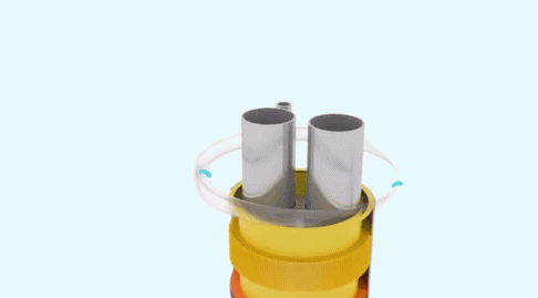 在设计中, 每当一吨化石燃料的二氧化碳排放到空中时, 烟囱就会