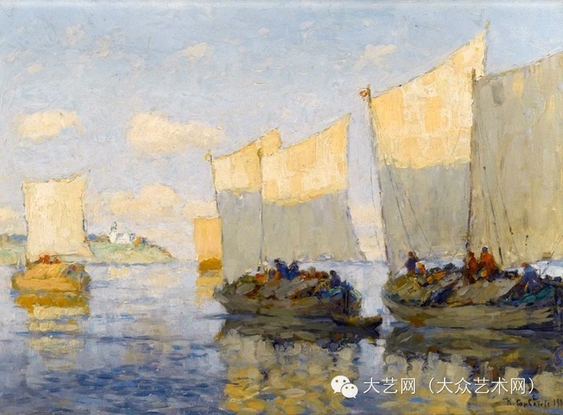 俄罗斯印象派画家康斯坦丁加勒巴多夫风景画作品欣赏