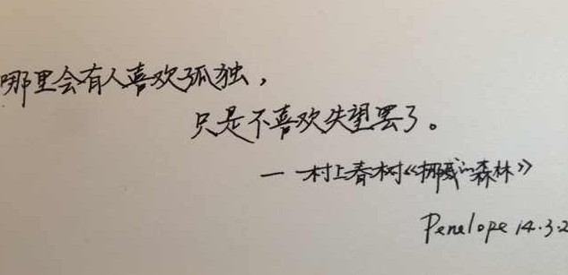 每周一抄  |  哪里会有人喜欢孤独，只是不愿意失望罢了