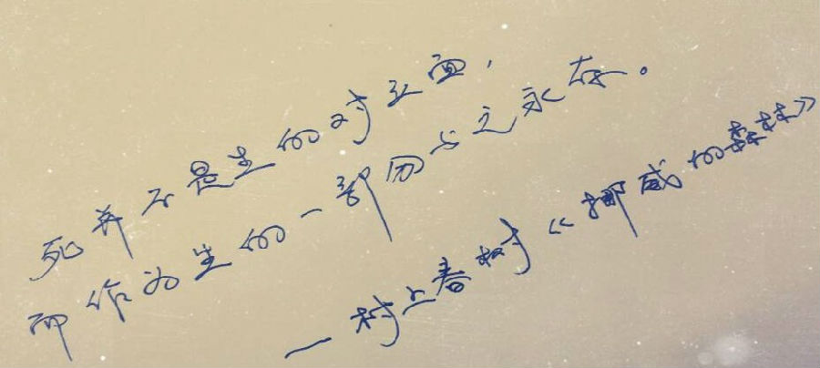 每周一抄 |  死并不是生的对立面，而是作为生的一部分与之永存