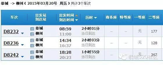 高铁贵广线运行图3月20日调整,经停恭城的动车有变化，出行请看最新时刻表139 / 作者:520小编 / 帖子ID:113311
