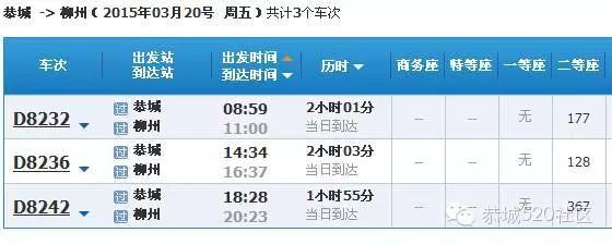 高铁贵广线运行图3月20日调整,经停恭城的动车有变化，出行请看最新时刻表881 / 作者:520小编 / 帖子ID:113311