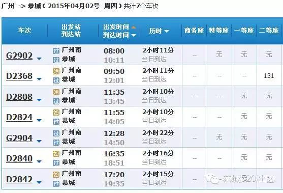 高铁贵广线运行图3月20日调整,经停恭城的动车有变化，出行请看最新时刻表844 / 作者:520小编 / 帖子ID:113311