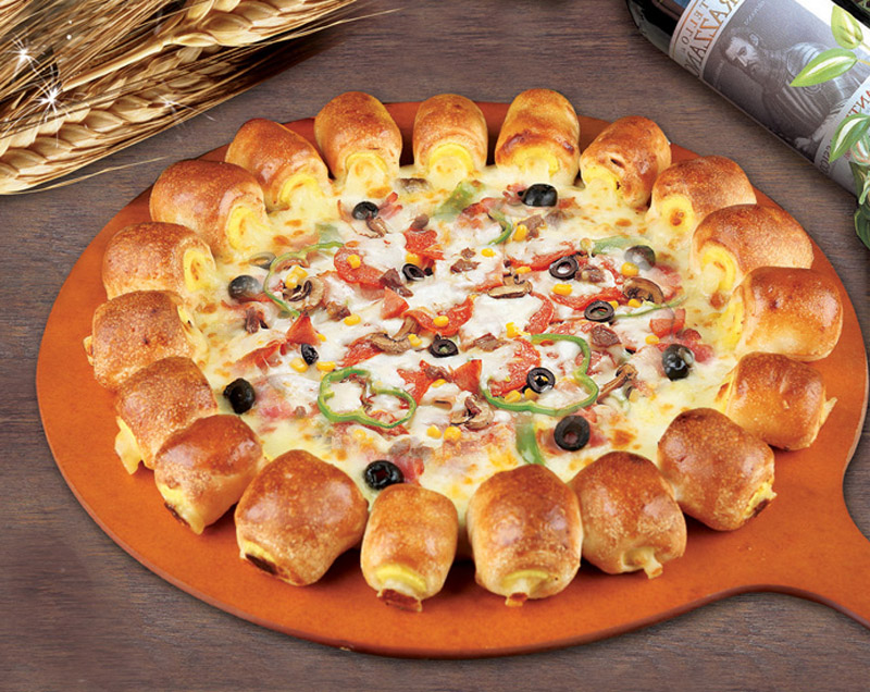 小洋葱卷边披萨  小洋葱披萨源自韩国,制作工艺上传承了意大利传统