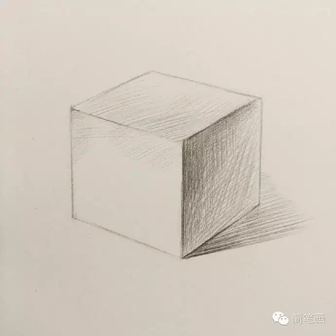 简单的素描手法———正方体!-来自微信公众号简笔画