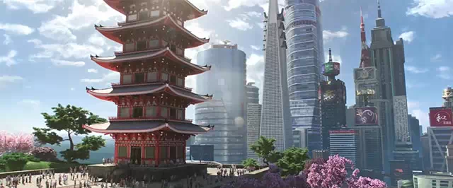 ▲ 电影中，旧京山的热门观光地建筑风格是否有些眼熟呢？没错，这里就是京都的标志五重塔