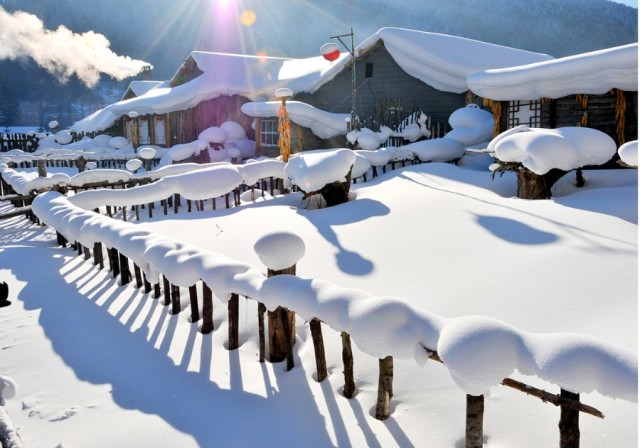 中国最美冬天玩转大东北吉林雾凇岛长白山镜泊湖雪乡雪谷哈尔滨