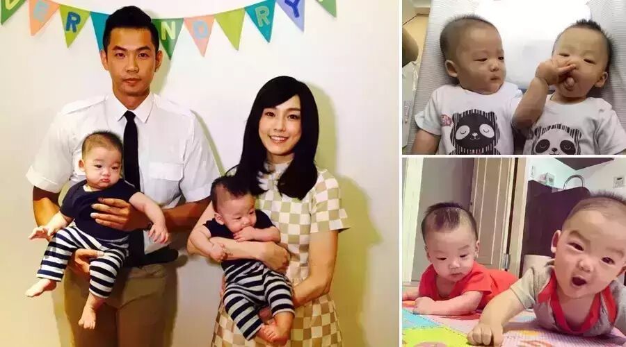 范玮琪分享全家福,黑人＂天天晒＂的双胞胎半岁啦