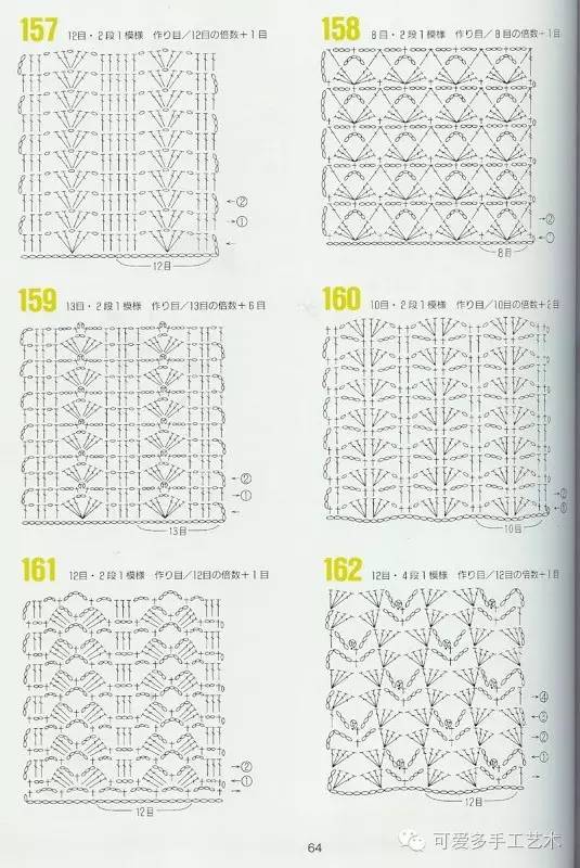 262种非常独特又漂亮的钩针花样大全以后钩毛衣都不用到处找花样了附