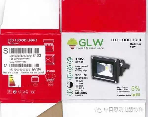 GLW牌LED 泛光灯在欧盟被通报并销毁
