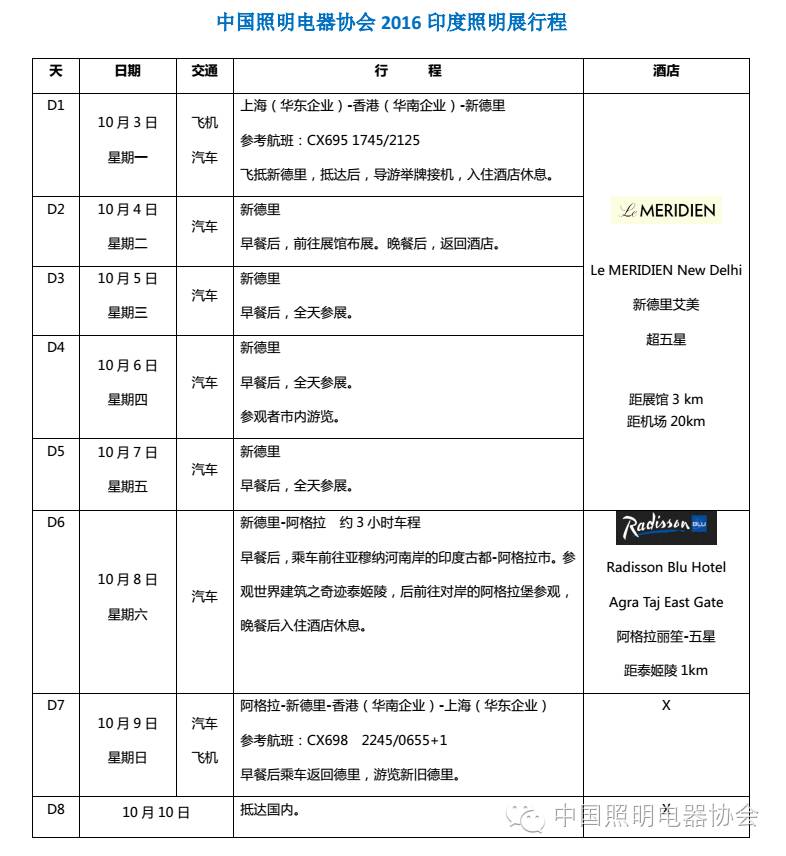 2016印度国际灯饰照明展参观团火热招募中