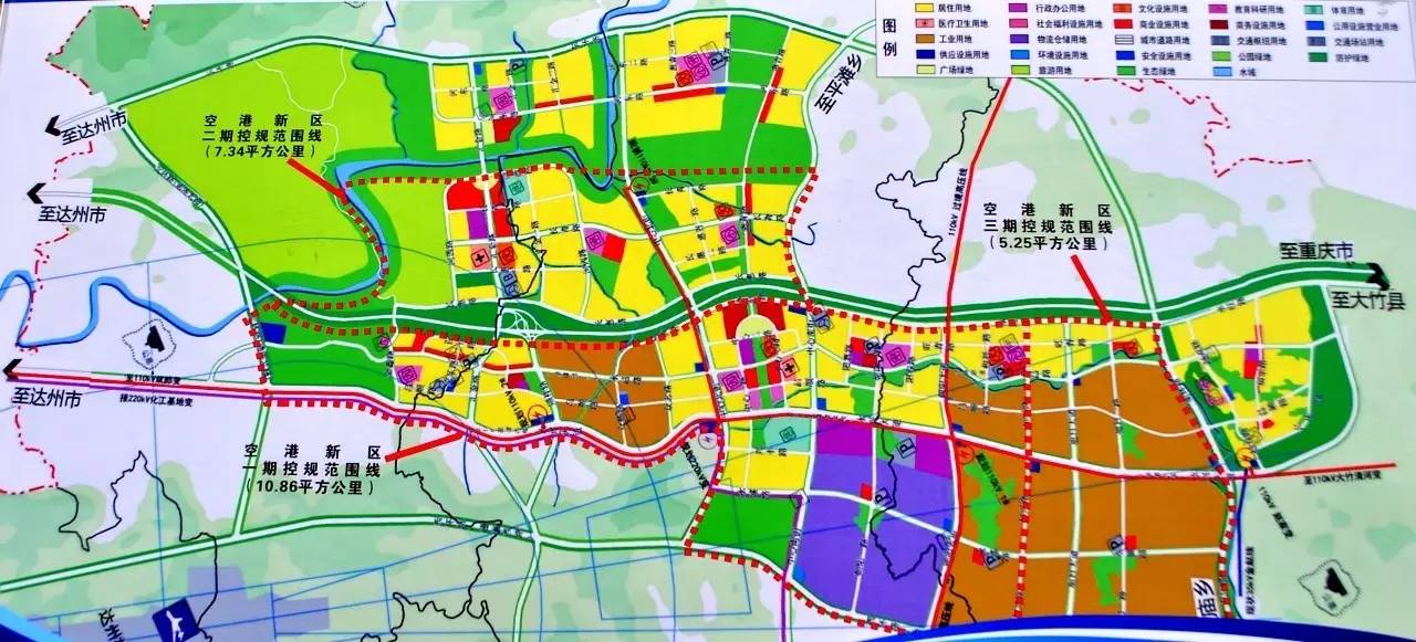 达川空港新区(工业园区)规划图