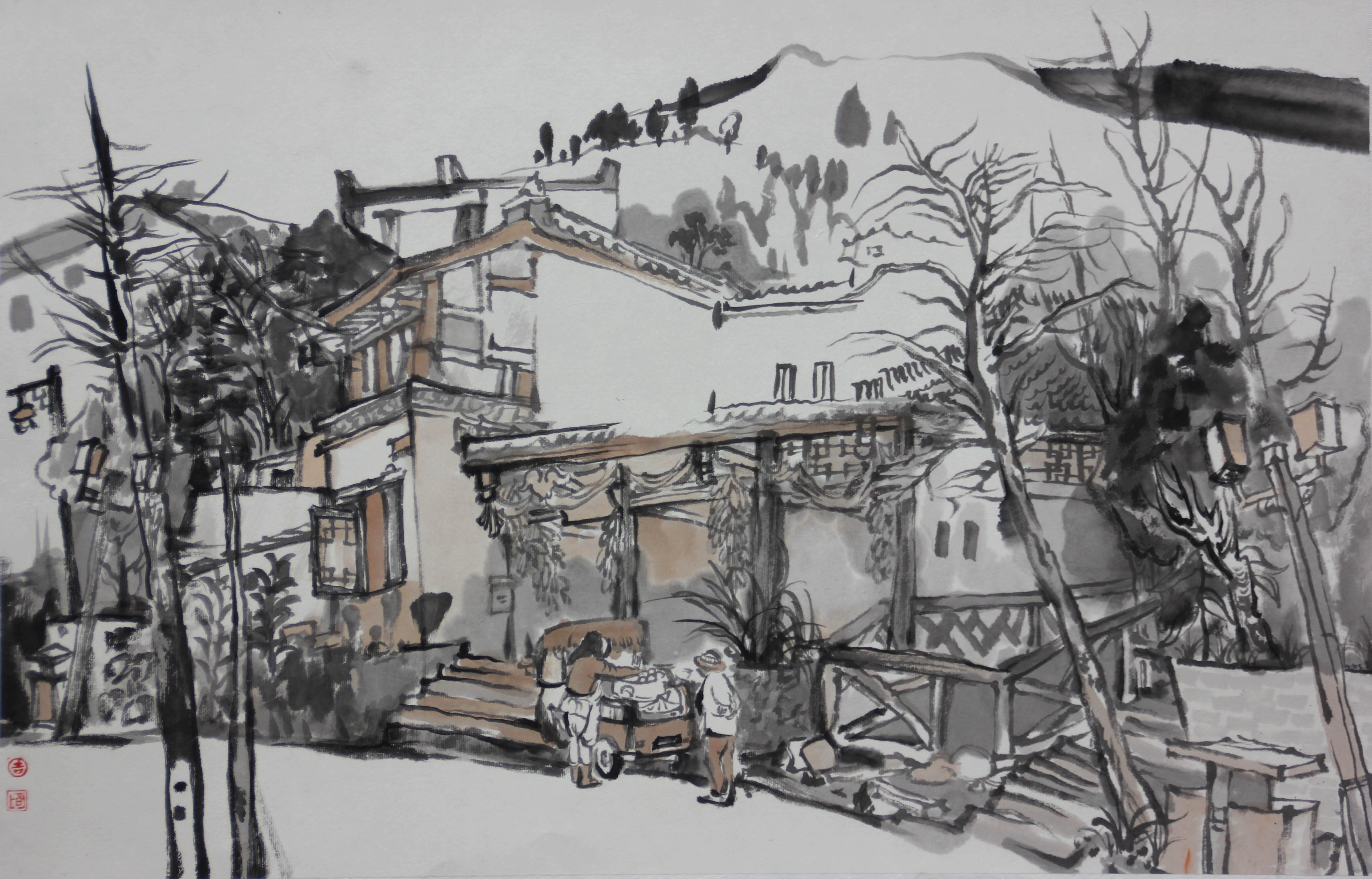 谢家俊中国山水画工作室2014年冬季北川写生作品展