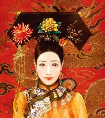 网络插画中,被美化的隆裕皇后图