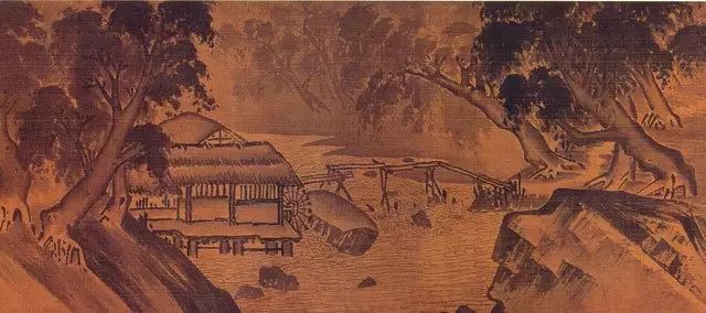 (李唐《清溪渔隐图》局部)