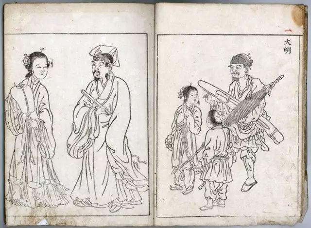 从日本《万国人物图说》中可以看到,明朝成年男子皆戴有网巾