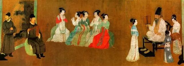 (宋人画《韩熙载夜宴图》局部)