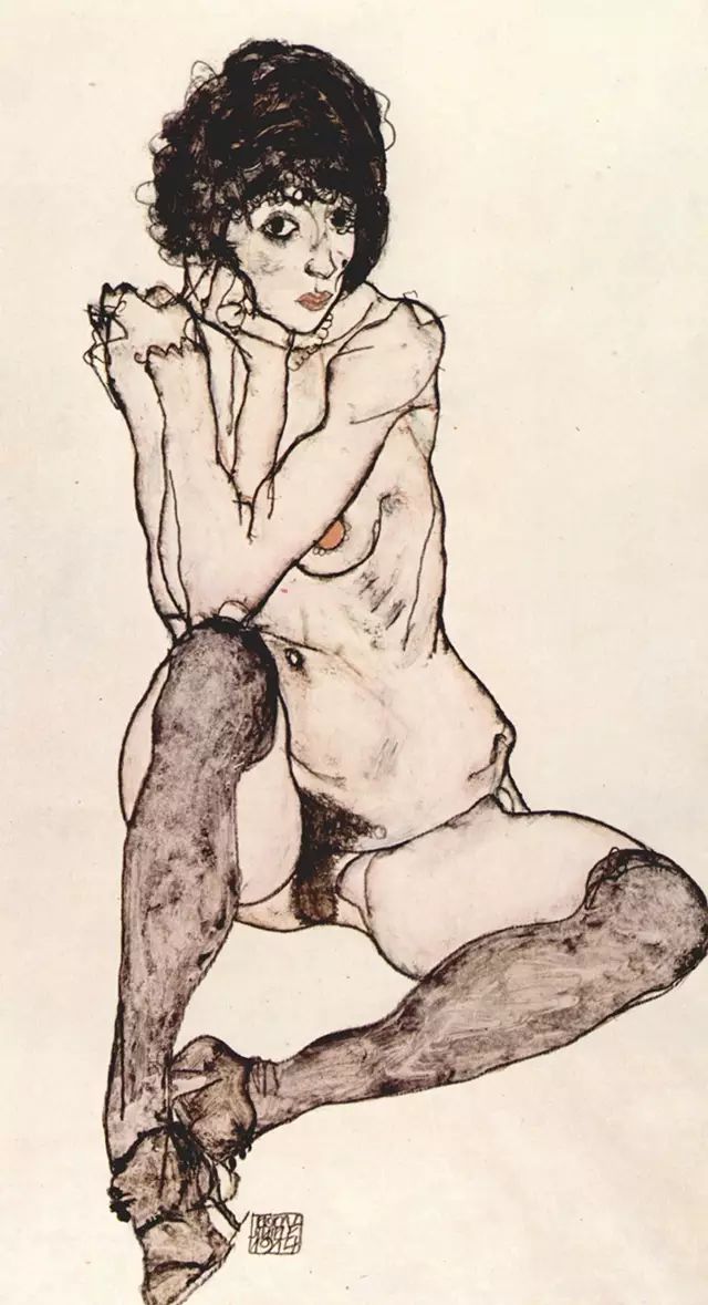 《肘部支撑的裸女》