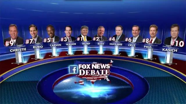 福克斯新闻频道(Fox News)的共和党总体候选人电视辩论赛