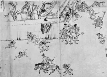 图5,《日本风俗图绘》中五月五在屋顶插菖蒲