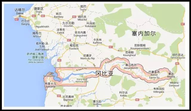 资料图:冈比亚地图