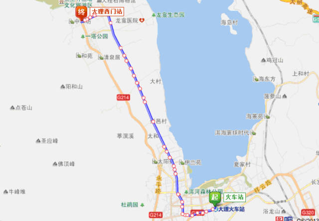 大理市公交车线路表更新中