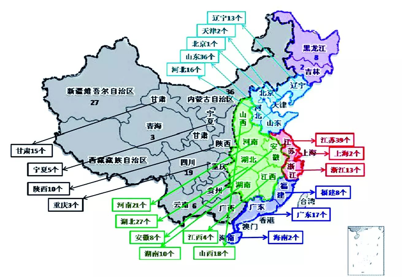 主要染料企业分布图