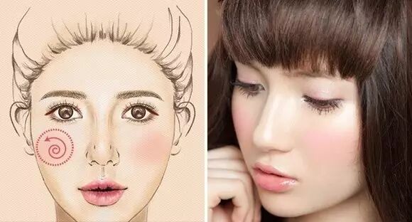 腮红的画法，分分钟让你变女神