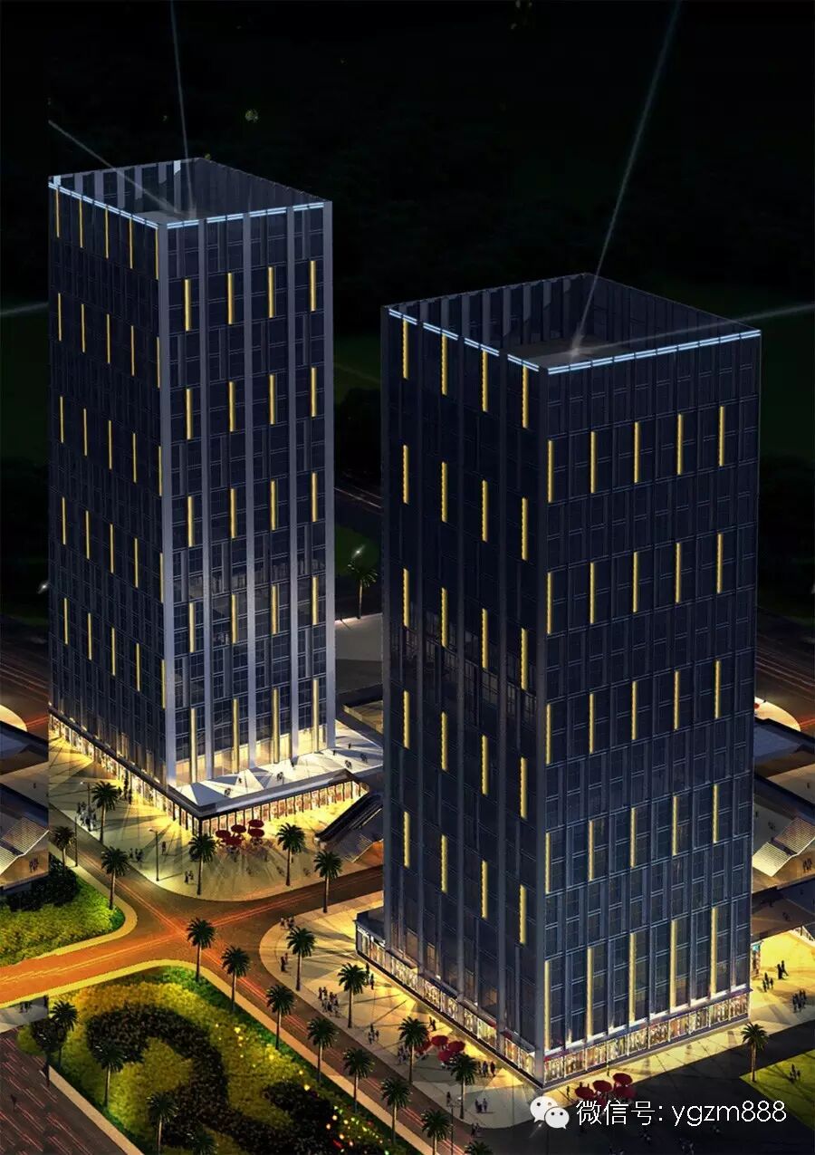 中国铁建南方总部基地夜景照明