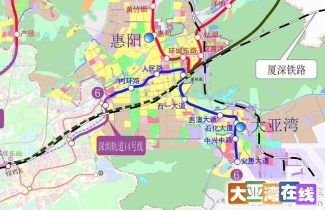 惠州轨道交通规划初稿出炉，地铁6号线终点设站澳头安惠大道站！