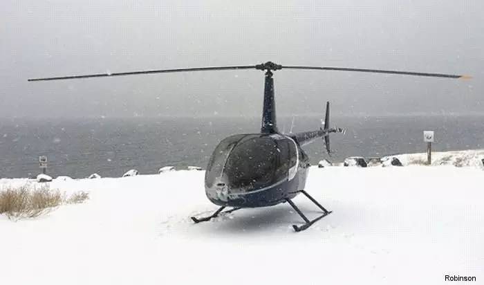 罗宾逊R66直升机通过..
