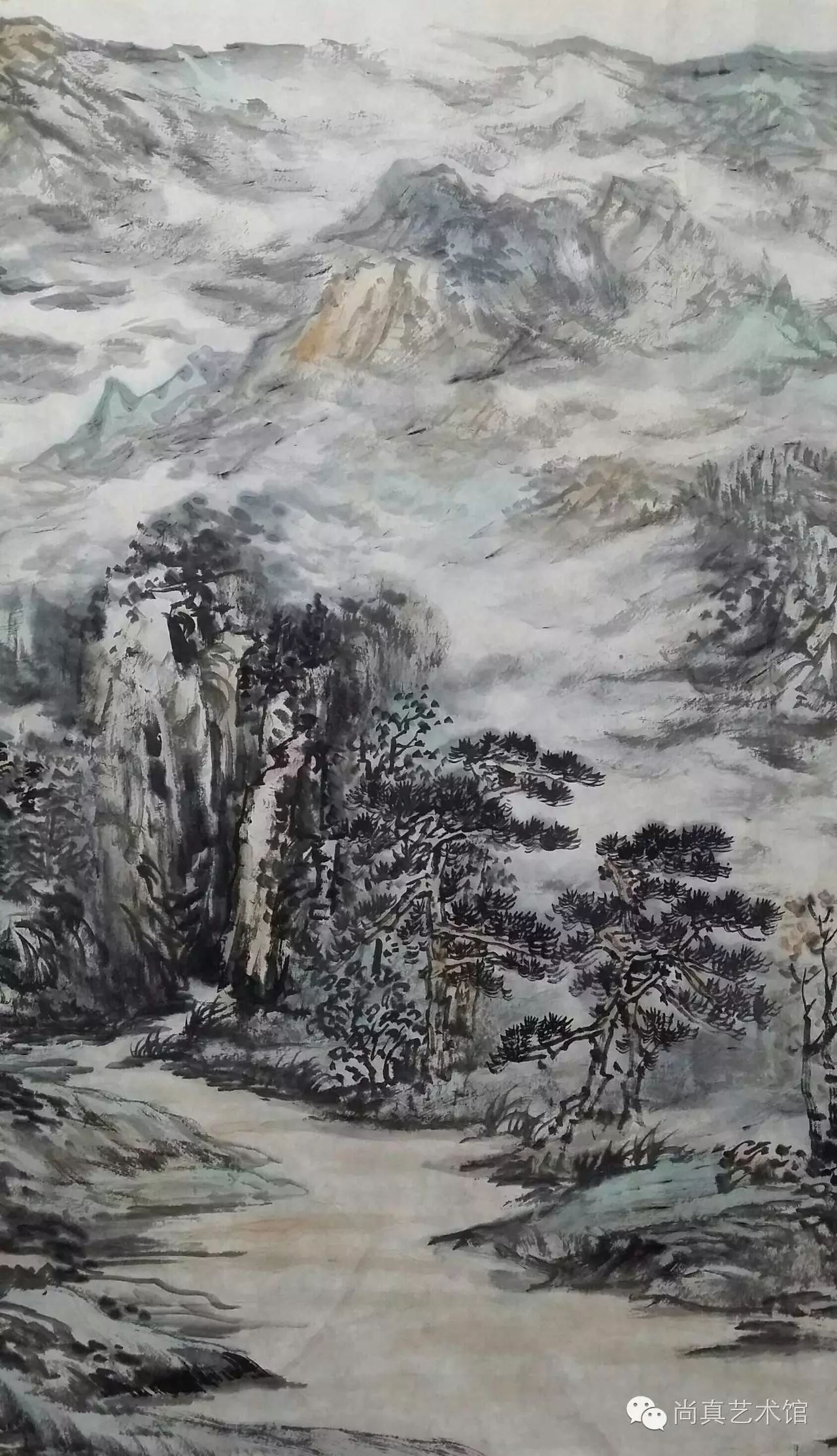 【尚真艺术馆】山水画家李一夫《江山图卷》610cmx110cm