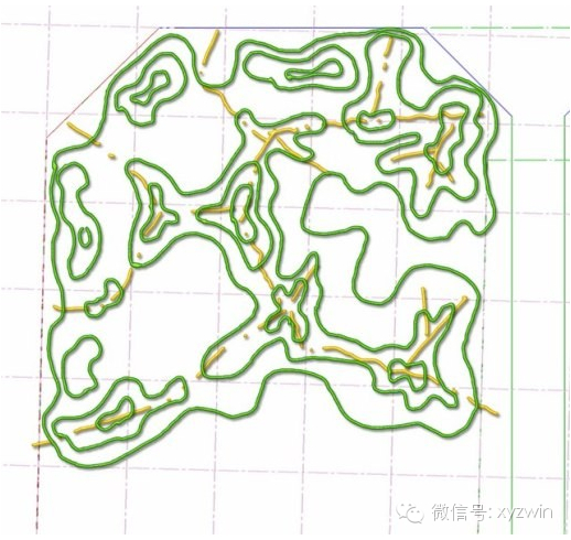 按地形轴线设计等高线.