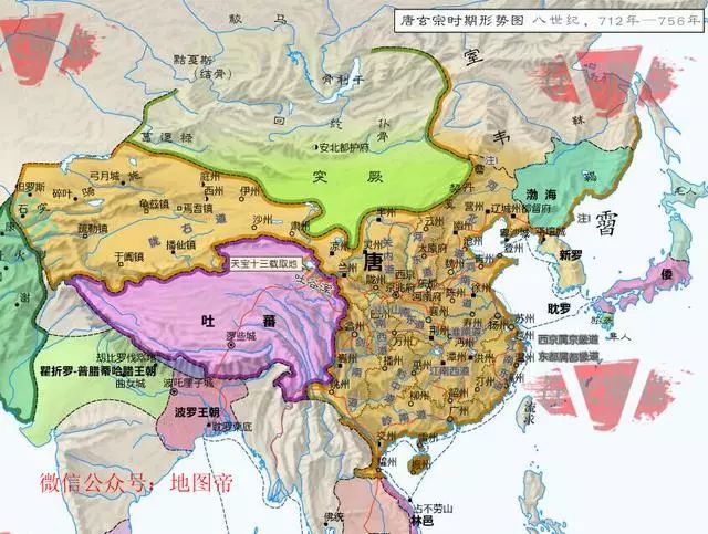 五,唐玄宗时期形势图