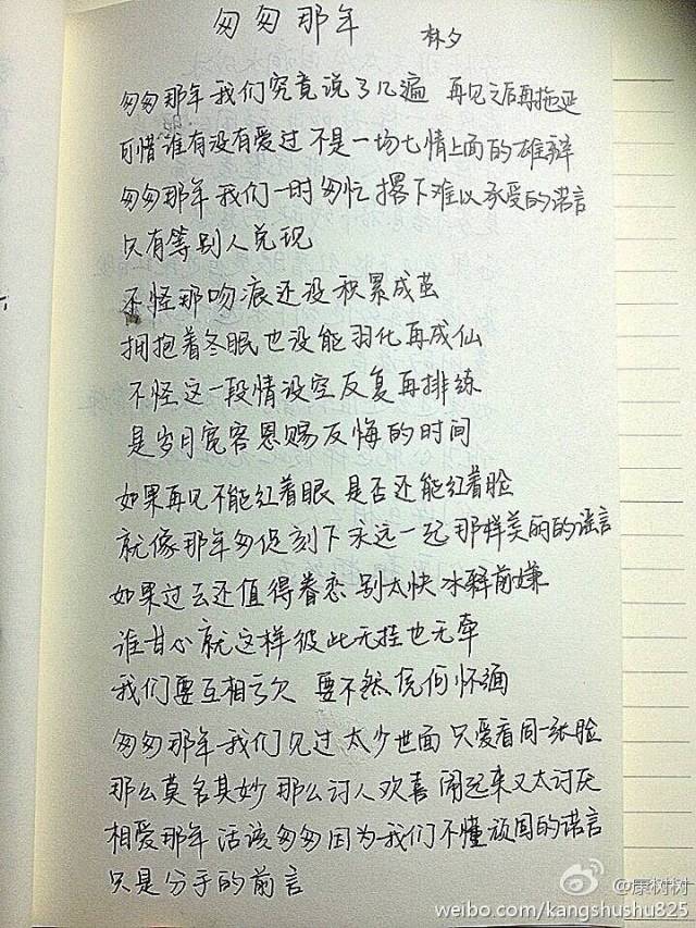 约君认为《匆匆那年》这首歌的歌词胜在与整个