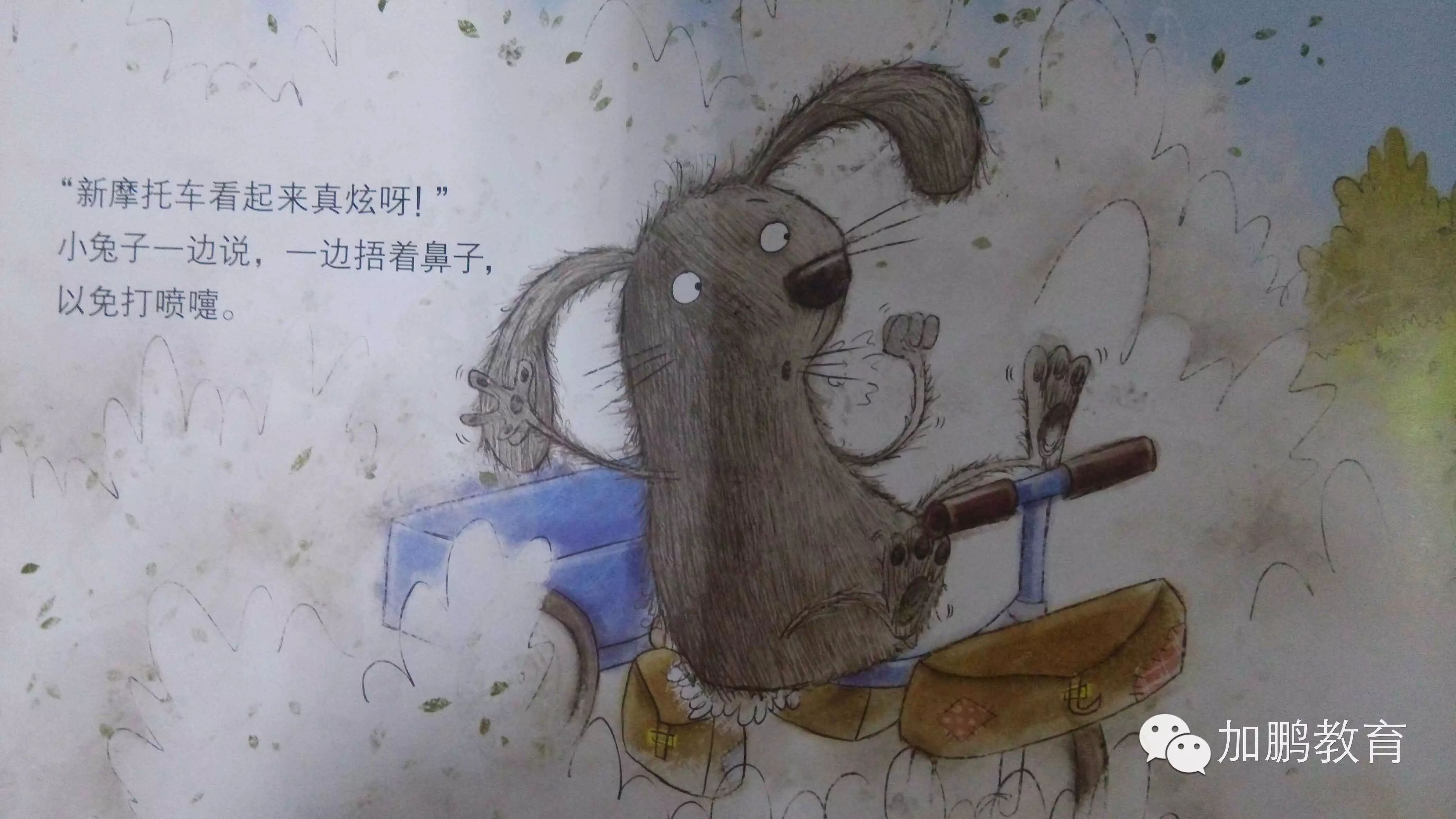 中文绘本：小兔子和他的拉风摩托车