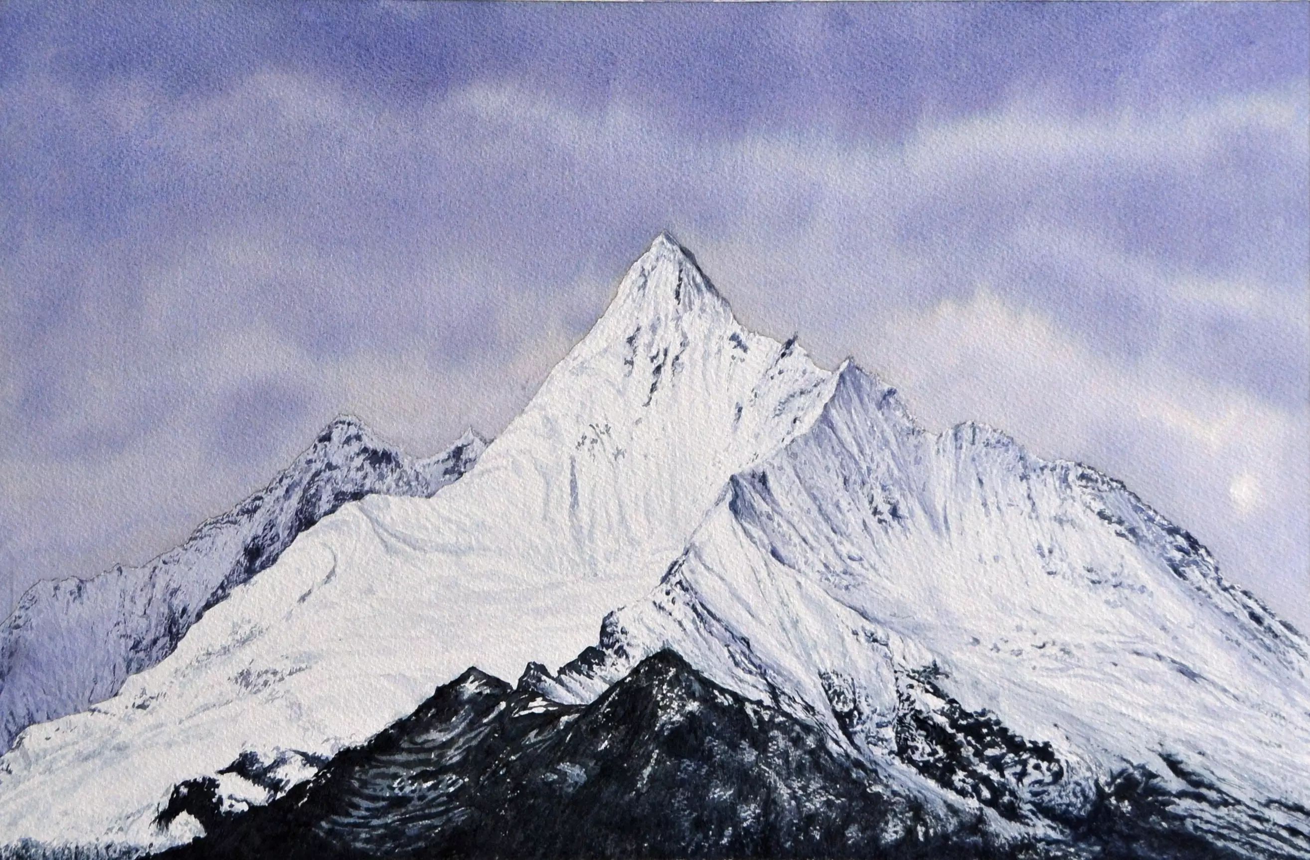 李建淼 《雪山系列1》纸本水彩56x38cm 2015