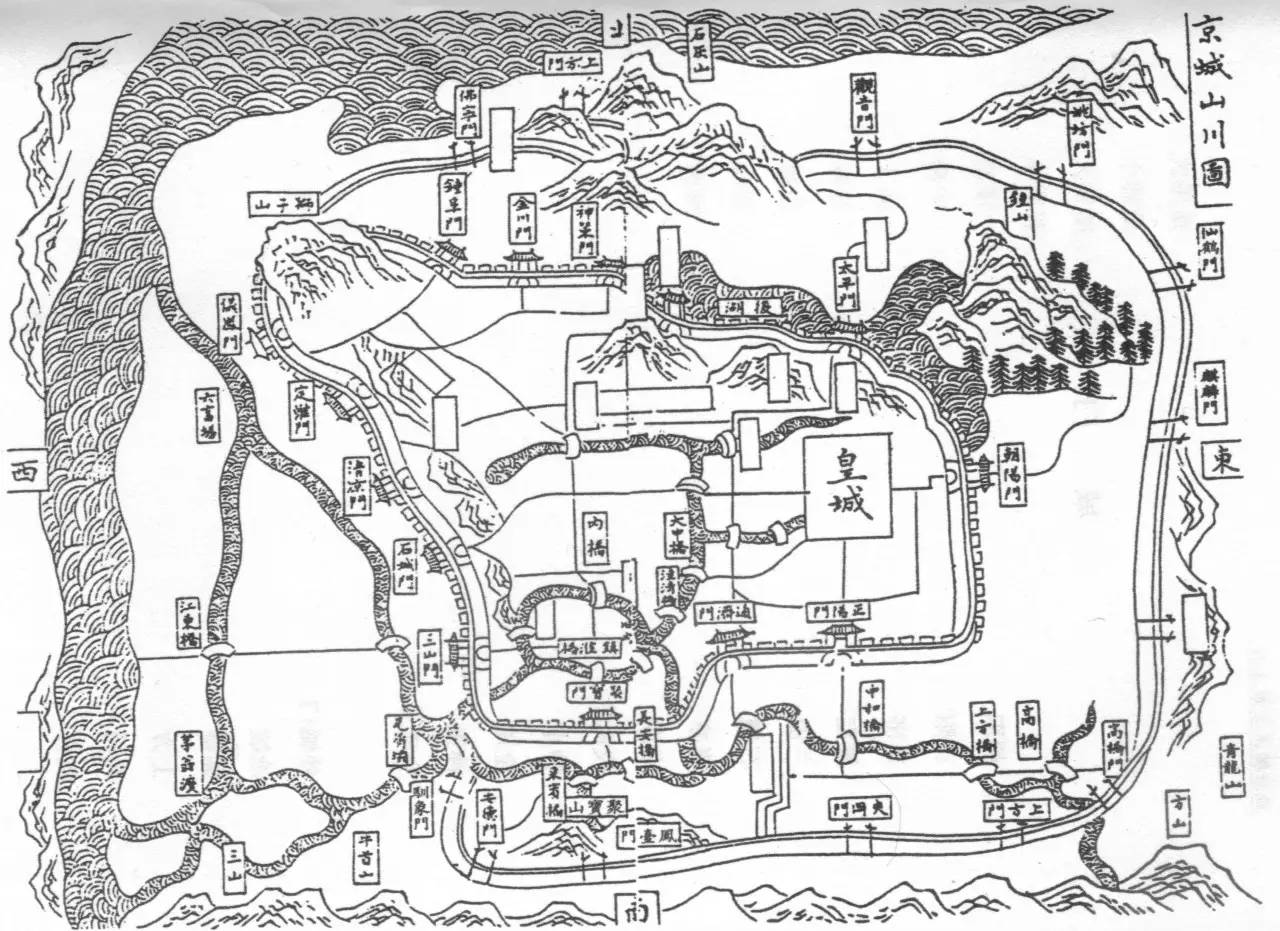 明代南京城山川图