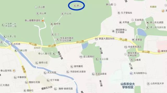 泰山在地图上的位置