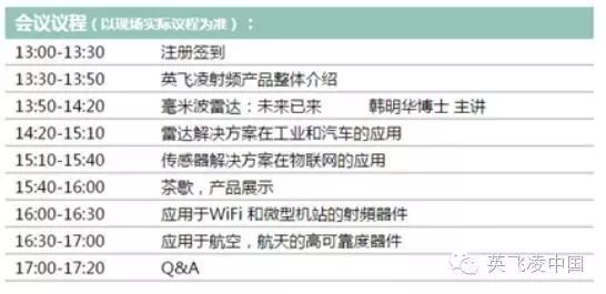 绿色智能，共创未来——英飞凌射频与传感器巡回研讨会开始报名啦