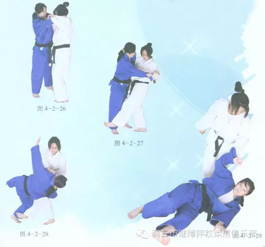 柔道联络方法图解教学(二):双手背负投