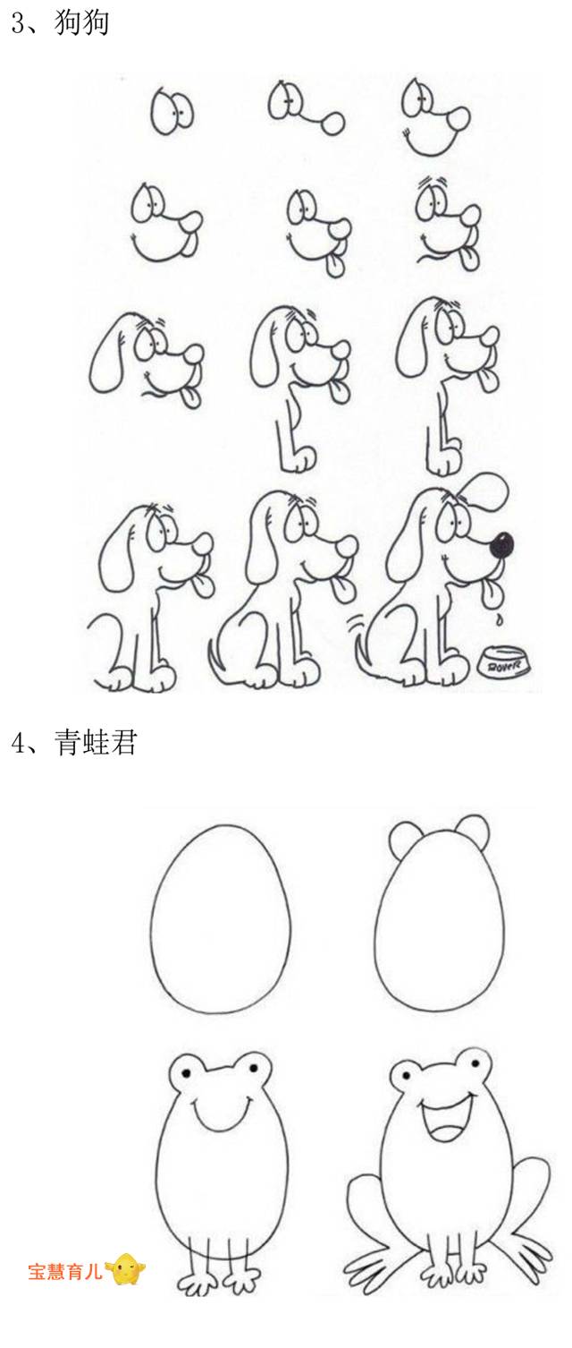 猴子,企鹅. 9种小动物的简笔画图解,收藏了以后教孩子